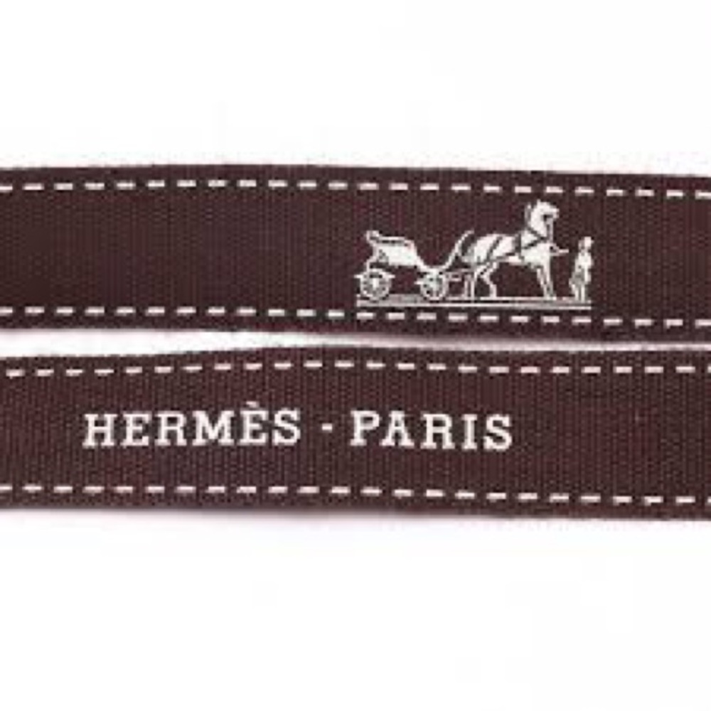 Authentic Hermes Brown Ribbon - image 3